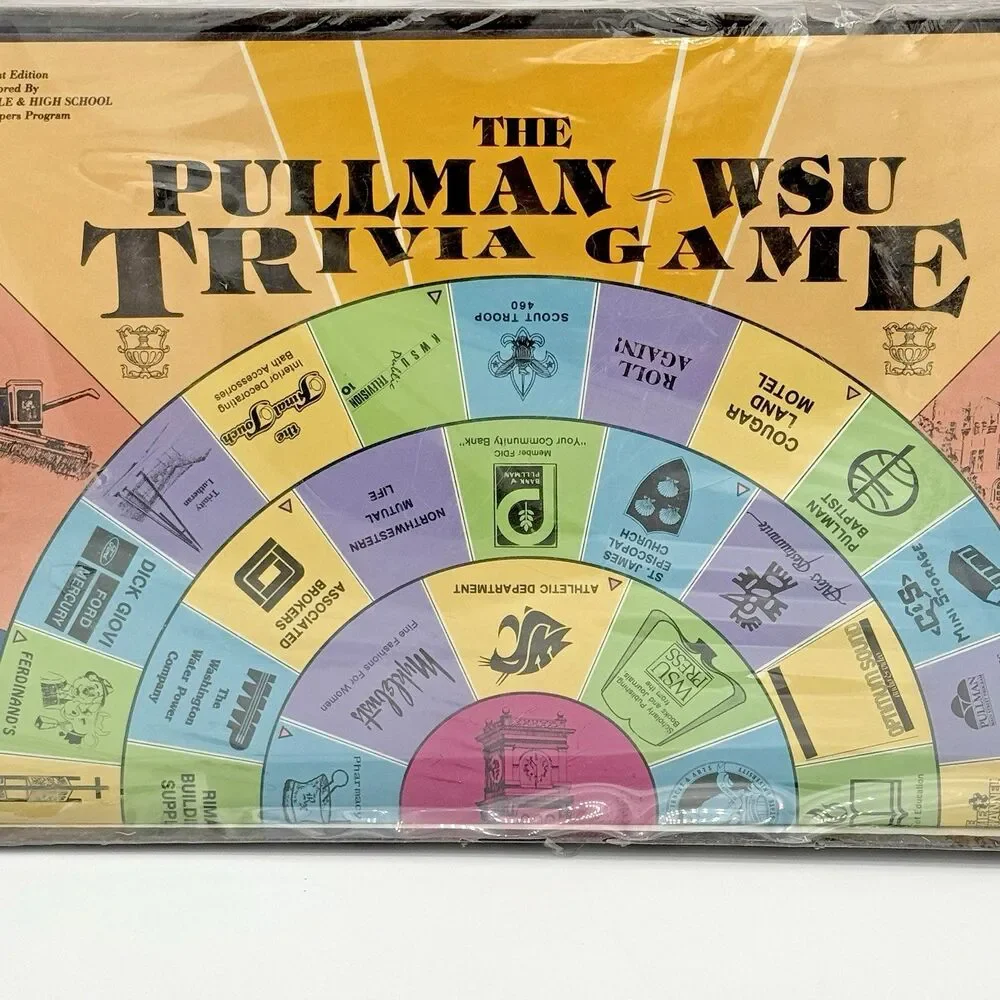 The Pullman Wasington WSU Triva Game - Rare, Vintage 1985 NEW
